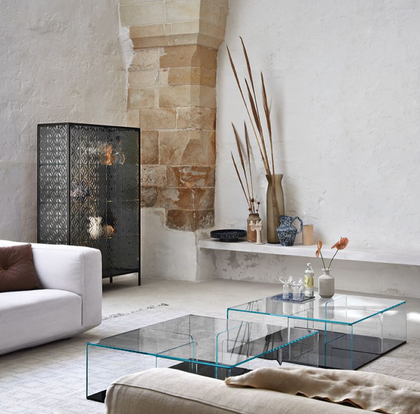 Fiam glass shop coffee table